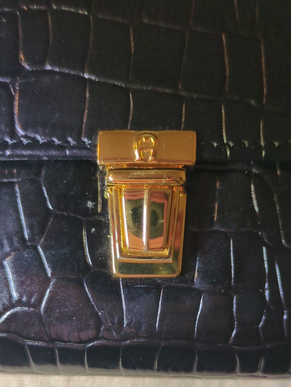 Etienne Aigner Leather Crossbody Bag w/ Black Aigner Croc-Embossed Wallet $110 - Picture 8 of 11